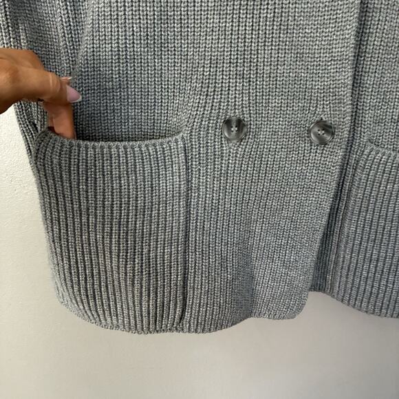 MONROW Sweater Double Breasted Knit Cardigan Size M Blazer Wool Cotton $285 - Picture 3 of 14